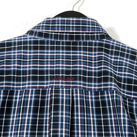 Ariat Pro Series L/S Button Shirt in Blue Plaid Men's Size M - Picture 8 of 10
